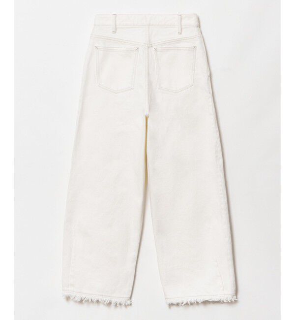 allureville「デニムフリンジヘムオーバルパンツ」|デニム|