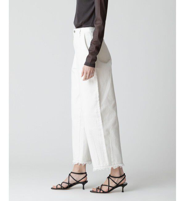 allureville「デニムフリンジヘムオーバルパンツ」|デニム|