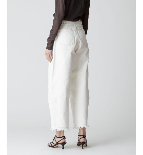 allureville「デニムフリンジヘムオーバルパンツ」|デニム|