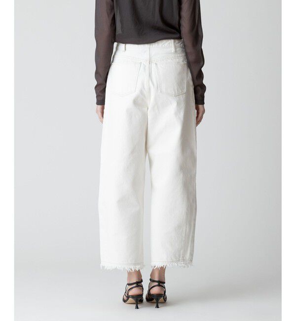 allureville「デニムフリンジヘムオーバルパンツ」|デニム|