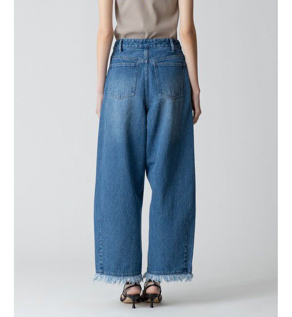 allureville「デニムフリンジヘムオーバルパンツ」|デニム|