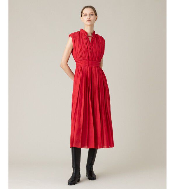 LOULOU WILLOUGHBY「【LOULOU WILLOUGHBY】ランダムプリーツワンピース」|ワンピース|レッド