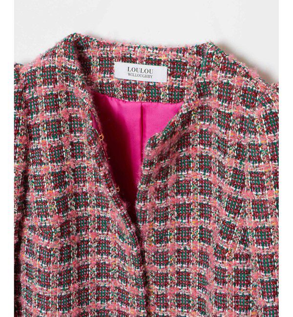 LOULOU WILLOUGHBY「【LOULOU WILLOUGHBY】TOURNIERツイードショートジャケット」|ノーカラージャケット|