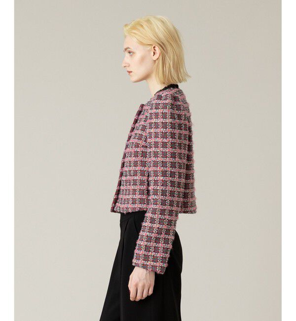 LOULOU WILLOUGHBY「【LOULOU WILLOUGHBY】TOURNIERツイードショートジャケット」|ノーカラージャケット|