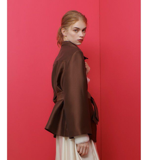 LOULOU WILLOUGHBY「【LOULOU WILLOUGHBY】シルキーダブルクロスブルゾン」|ブルゾン・スタジャン|