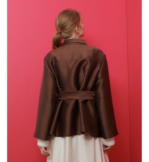 LOULOU WILLOUGHBY「【LOULOU WILLOUGHBY】シルキーダブルクロスブルゾン」|ブルゾン・スタジャン|