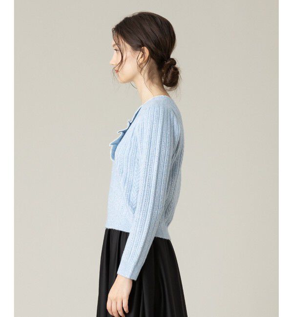 LOULOU WILLOUGHBY「【LOULOU WILLOUGHBY】フロントフリルラメプルオーバー」|ニット・セーター|