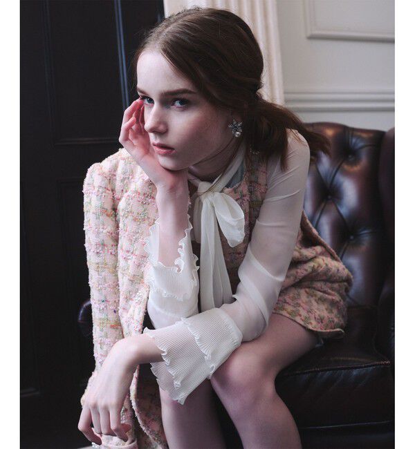 LOULOU WILLOUGHBY「【LOULOU WILLOUGHBY】プリーツリボンブラウス」|シャツ・ブラウス|