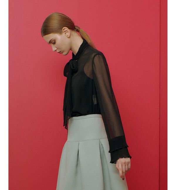 LOULOU WILLOUGHBY「【LOULOU WILLOUGHBY】プリーツリボンブラウス」|シャツ・ブラウス|