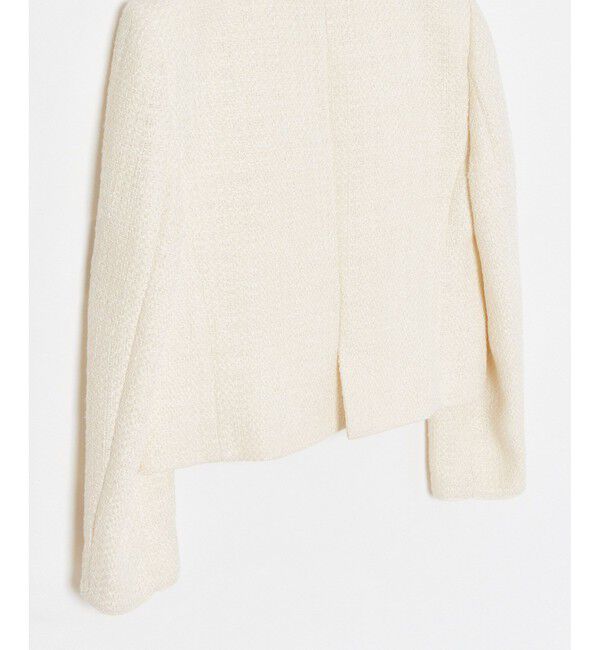 allureville「ファンシーツィードクルーネックジャケット」|ノーカラージャケット|