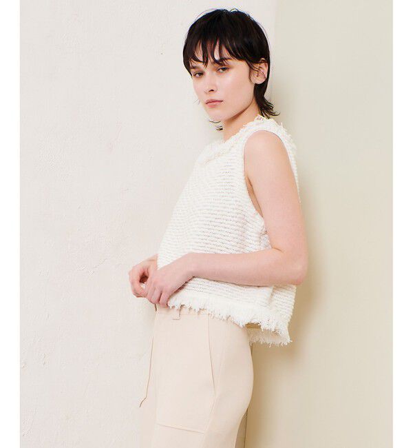 allureville「ミックスツイードジレプルオーバー」|ニット・セーター|