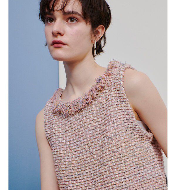 allureville「ミックスツイードジレプルオーバー」|ニット・セーター|