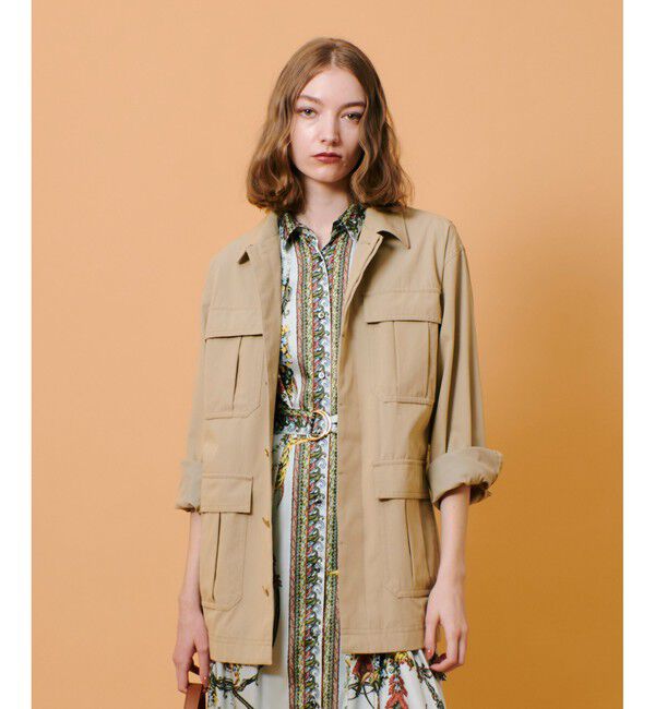 allureville「シャンブレーミリタリーブルゾン」|ブルゾン・スタジャン|ベージュ