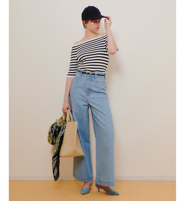 allureville「2WAY ネック5分袖プルオーバー」|ニット・セーター|