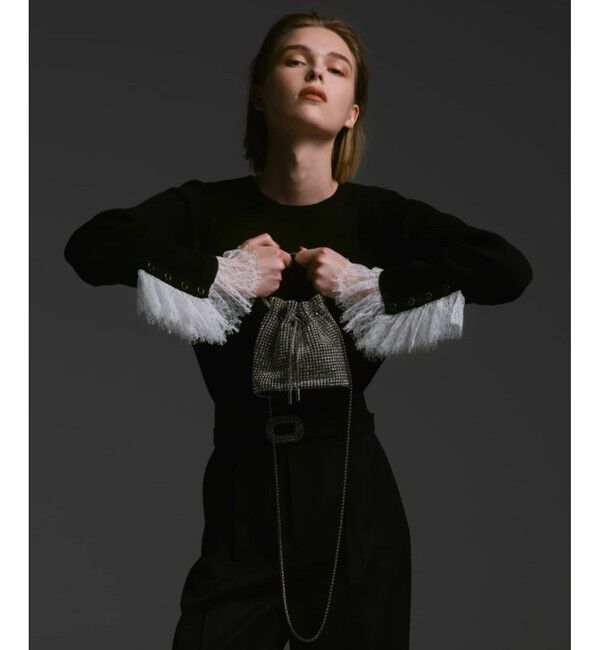 LOULOU WILLOUGHBY「◇【LOULOU WILLOUGHBY】ビジュー巾着ショルダー」|ショルダー・メッセンジャー|シルバー