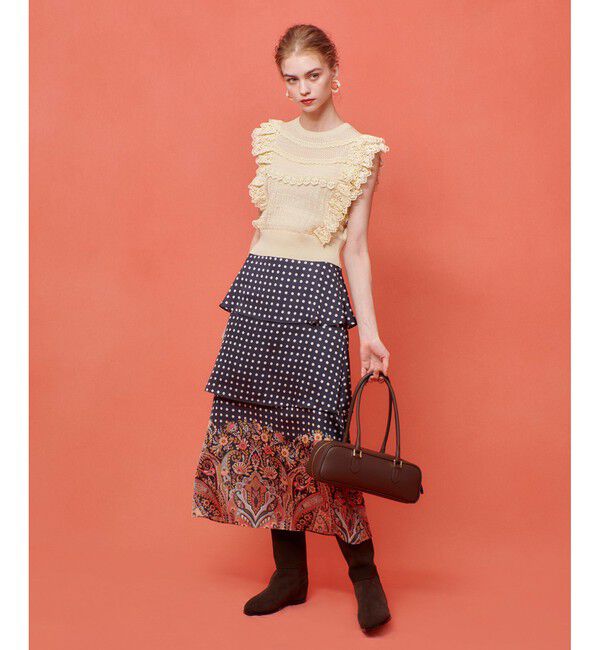 LOULOU WILLOUGHBY「【LOULOU WILLOUGHBY】ペイズリードットスカート」|スカート|
