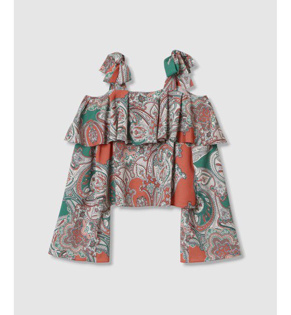 LOULOU WILLOUGHBY「【LOULOU WILLOUGHBY】RATTIペイズリーオフショルブラウス」|シャツ・ブラウス|