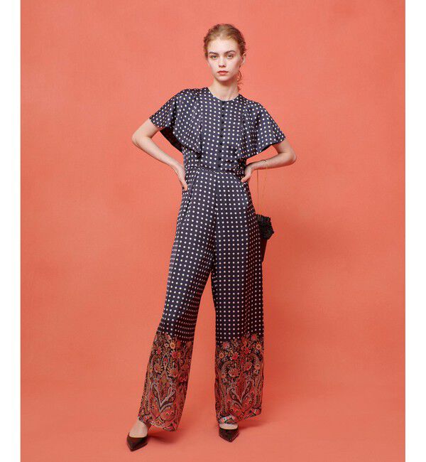 LOULOU WILLOUGHBY「【LOULOU WILLOUGHBY】ペイズリードットオールインワン」|オールインワン|