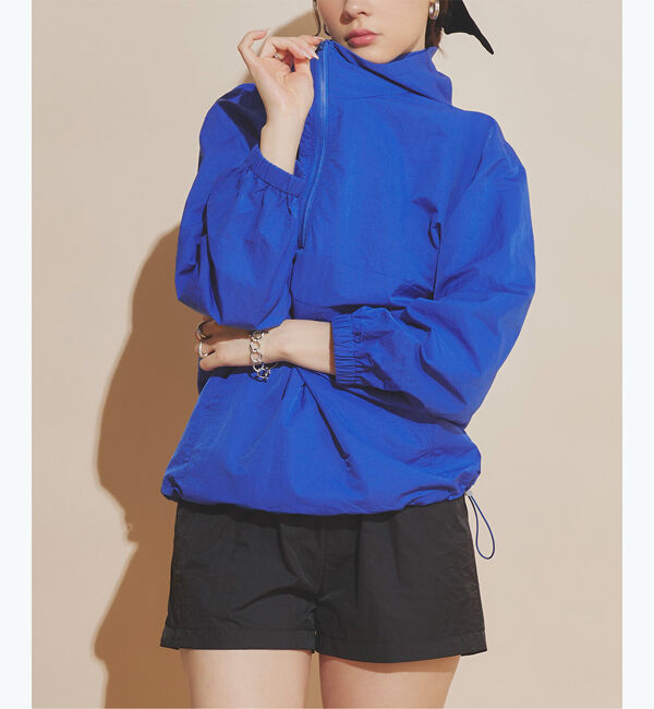 SEA DRESS「フロントジップアクティブパーカー」|ビキニトップス|ブルー