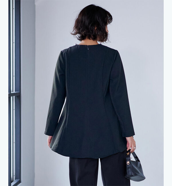 ur's「【星玲奈さんコラボアイテム】パール付ヘムライントップス」|Tシャツ・カットソー|