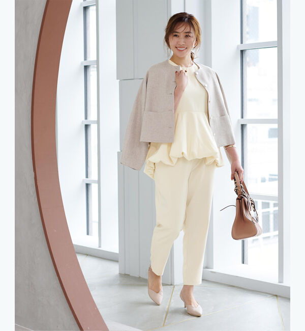 ur's「【八田真理子さんコラボアイテム】ノースリーブバルーンペプラムトップス」|Tシャツ・カットソー|