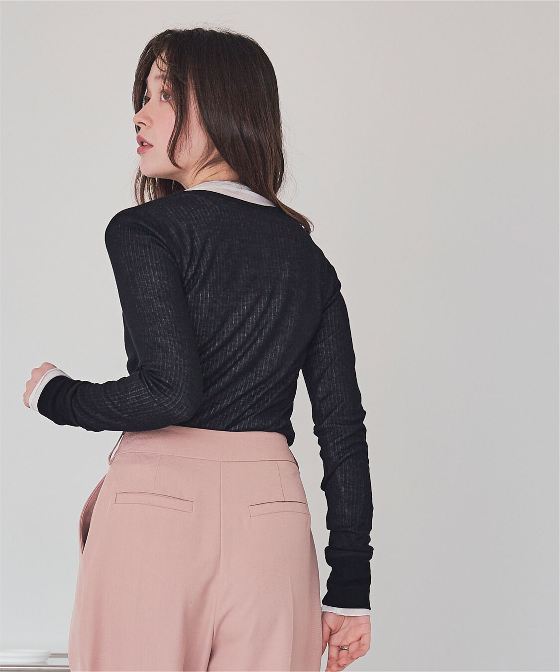 titivate「シアーテレコヘンリーネックトップス」|Tシャツ・カットソー|