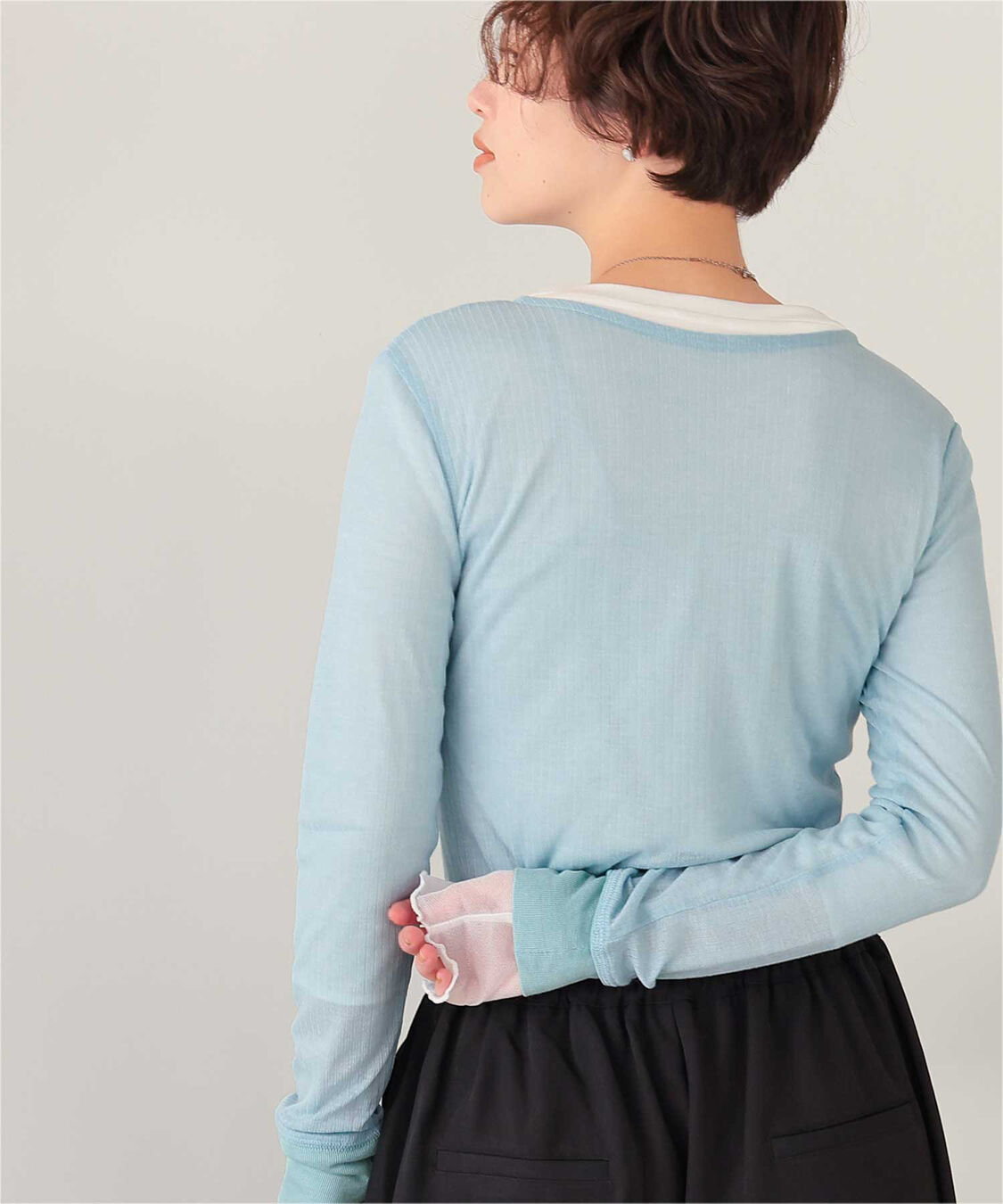 titivate「シアーテレコヘンリーネックトップス」|Tシャツ・カットソー|