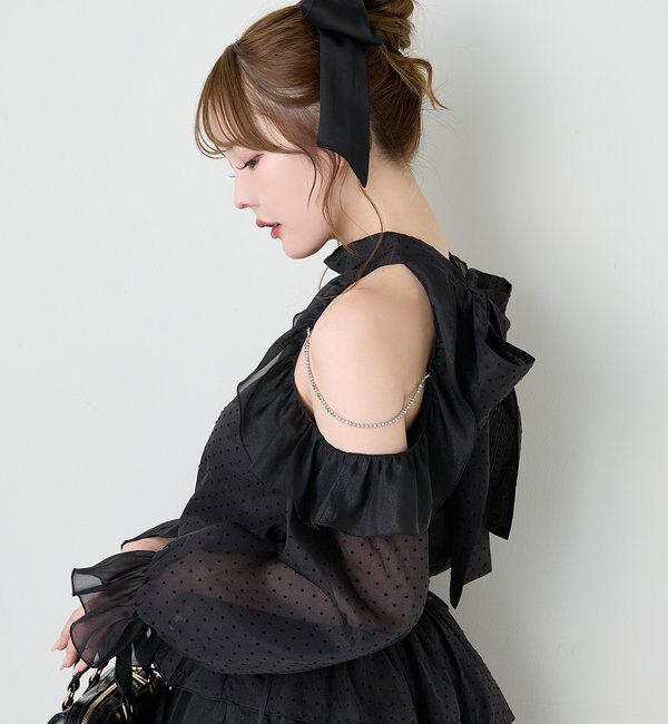  「肩ビジューアメスリチュニック」|シャツ・ブラウス|