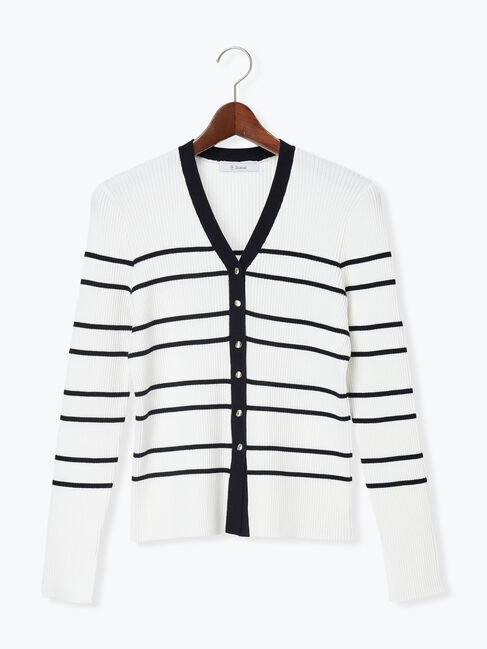 Te chichi「リブVネックカーディガン」|カーディガン|ホワイト