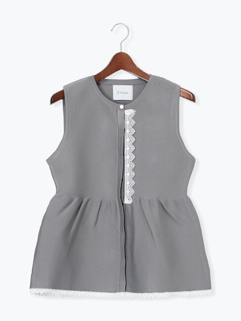 Te chichi「レースペプラムベスト」|ダウンベスト・ベスト|グレー