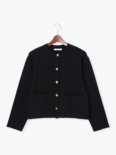 Te chichi「ミラノリブポケットクルーカーディガン」|カーディガン|ブラック