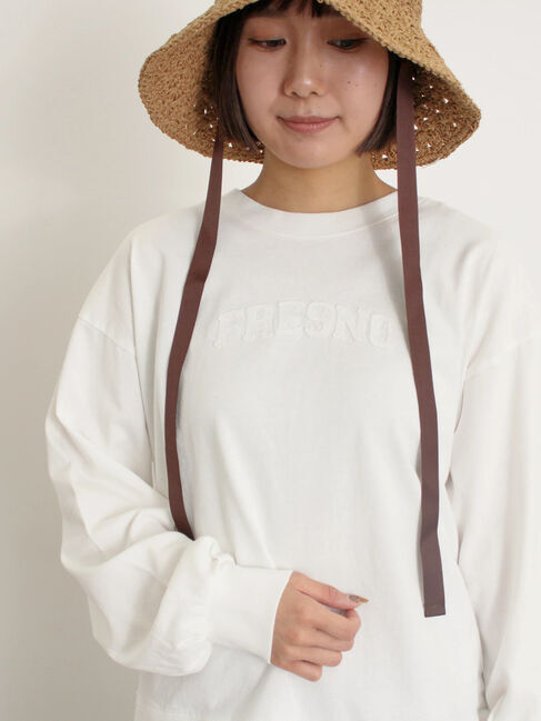 Samansa Mos2「ピグメント加工ワッペンロゴスウェット」|Tシャツ・カットソー|オフホワイト