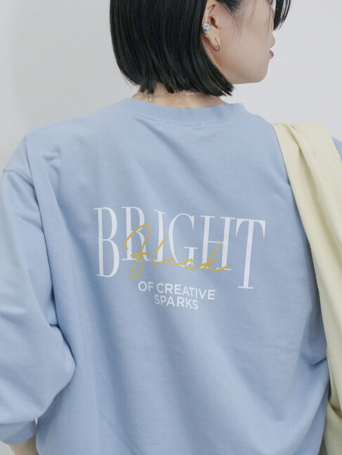 Samansa Mos2 blue「ミニ裏毛アソートプリントプルオーバー」|Tシャツ・カットソー|