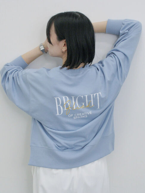 Samansa Mos2 blue「ミニ裏毛アソートプリントプルオーバー」|Tシャツ・カットソー|