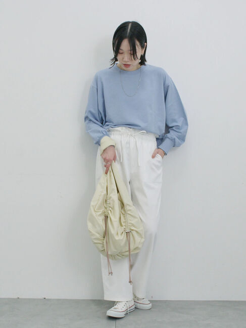 Samansa Mos2 blue「ミニ裏毛アソートプリントプルオーバー」|Tシャツ・カットソー|