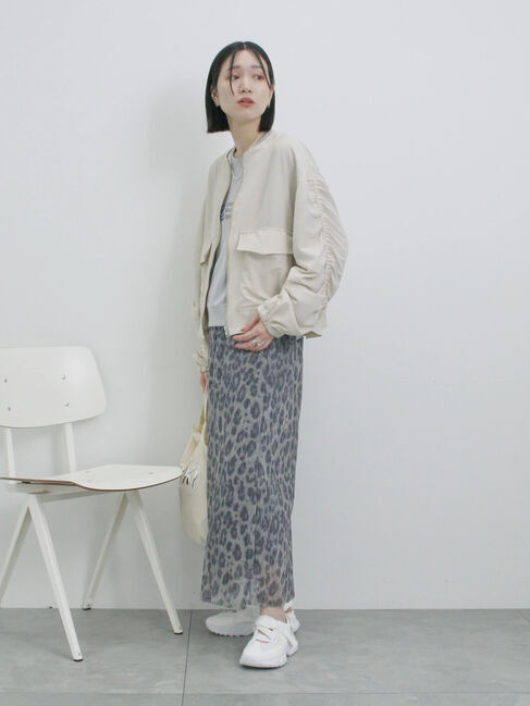 Samansa Mos2 blue「ラメプリーツアソート柄スカート」|スカート|