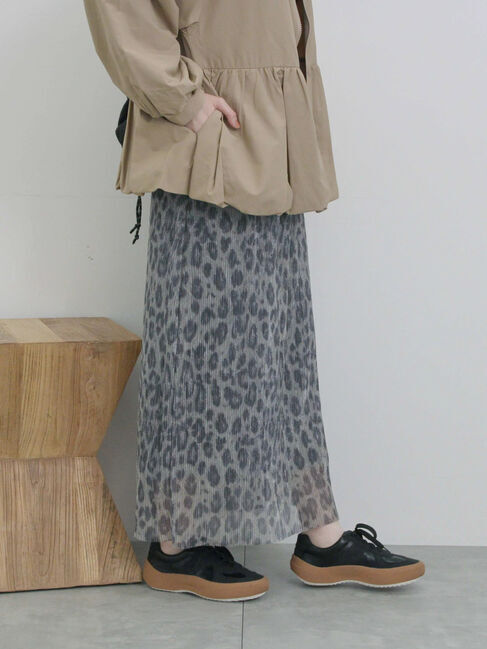 Samansa Mos2 blue「ラメプリーツアソート柄スカート」|スカート|