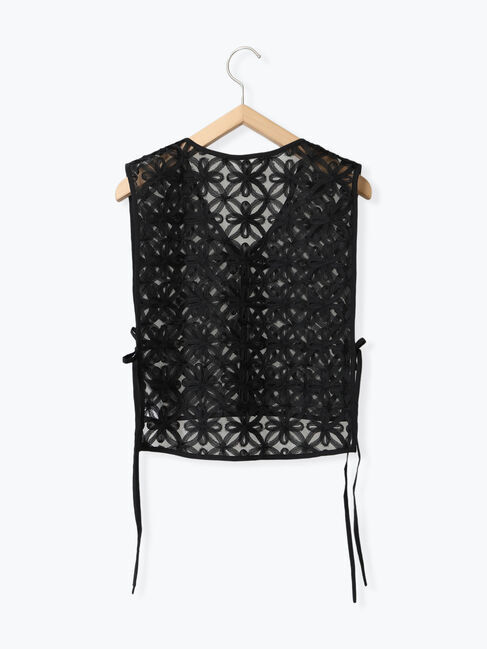 Samansa Mos2 blue「シアーレースベスト」|シャツ・ブラウス|