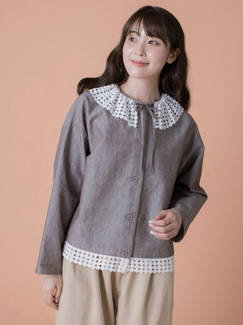 Samansa Mos2「【ゆべし&times;Samansa Mos2】襟取り外しブラウス」|シャツ・ブラウス|