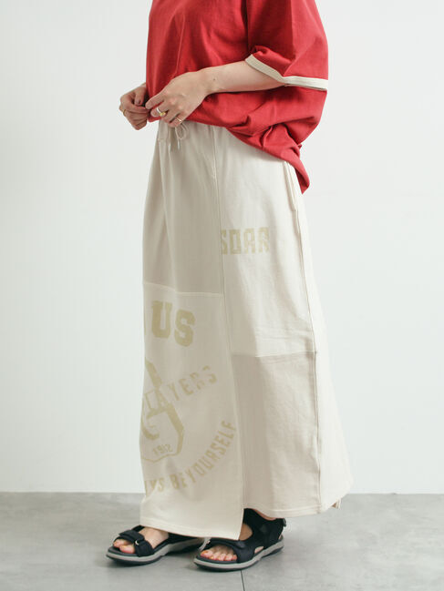 SM2「裏毛プリント配色アシメスカート」|スカート|クリーム