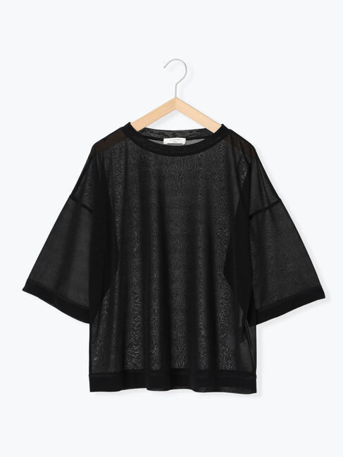 Samansa Mos2 blue「◎シアープルオーバー」|Tシャツ・カットソー|