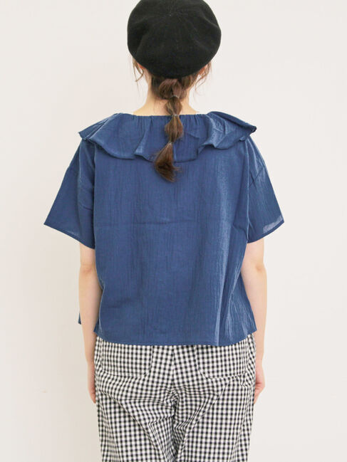 Samansa Mos2「フリルカラーブラウス」|シャツ・ブラウス|