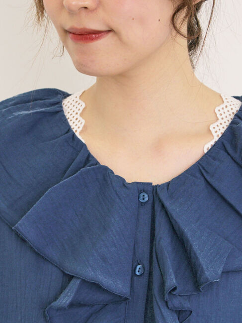 Samansa Mos2「フリルカラーブラウス」|シャツ・ブラウス|