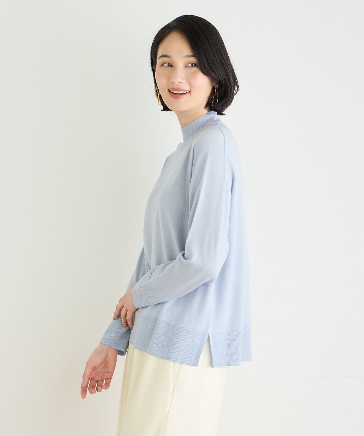 7-IDconcept.「《大きいサイズ》エクストラファインウールハイネックニット」|ニット・セーター|