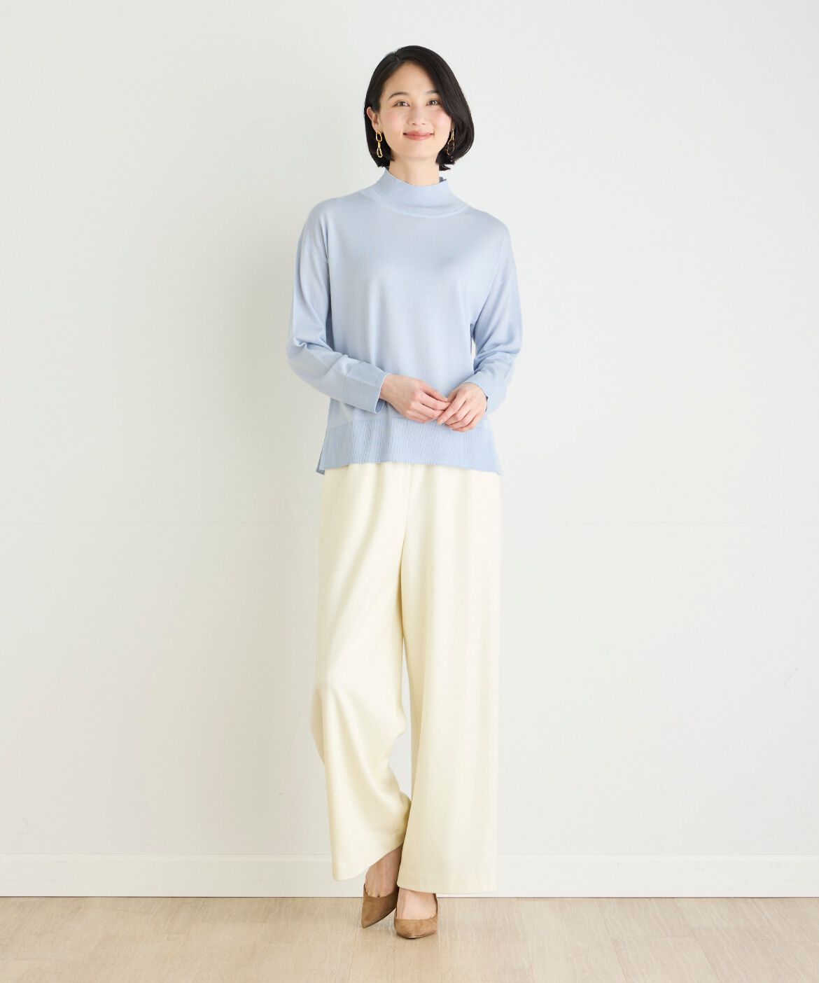 7-IDconcept.「《大きいサイズ》エクストラファインウールハイネックニット」|ニット・セーター|