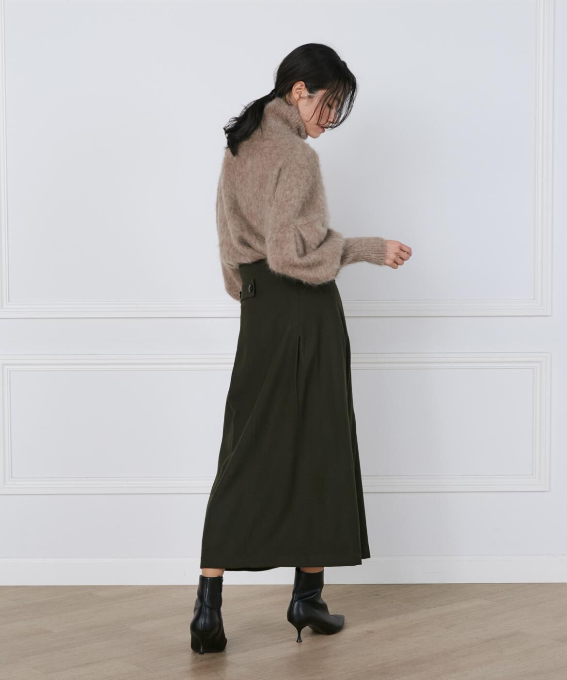 INED「フラノストレッチラップ風スカート《la veille by SUPERIOR CLOSET》」|スカート|