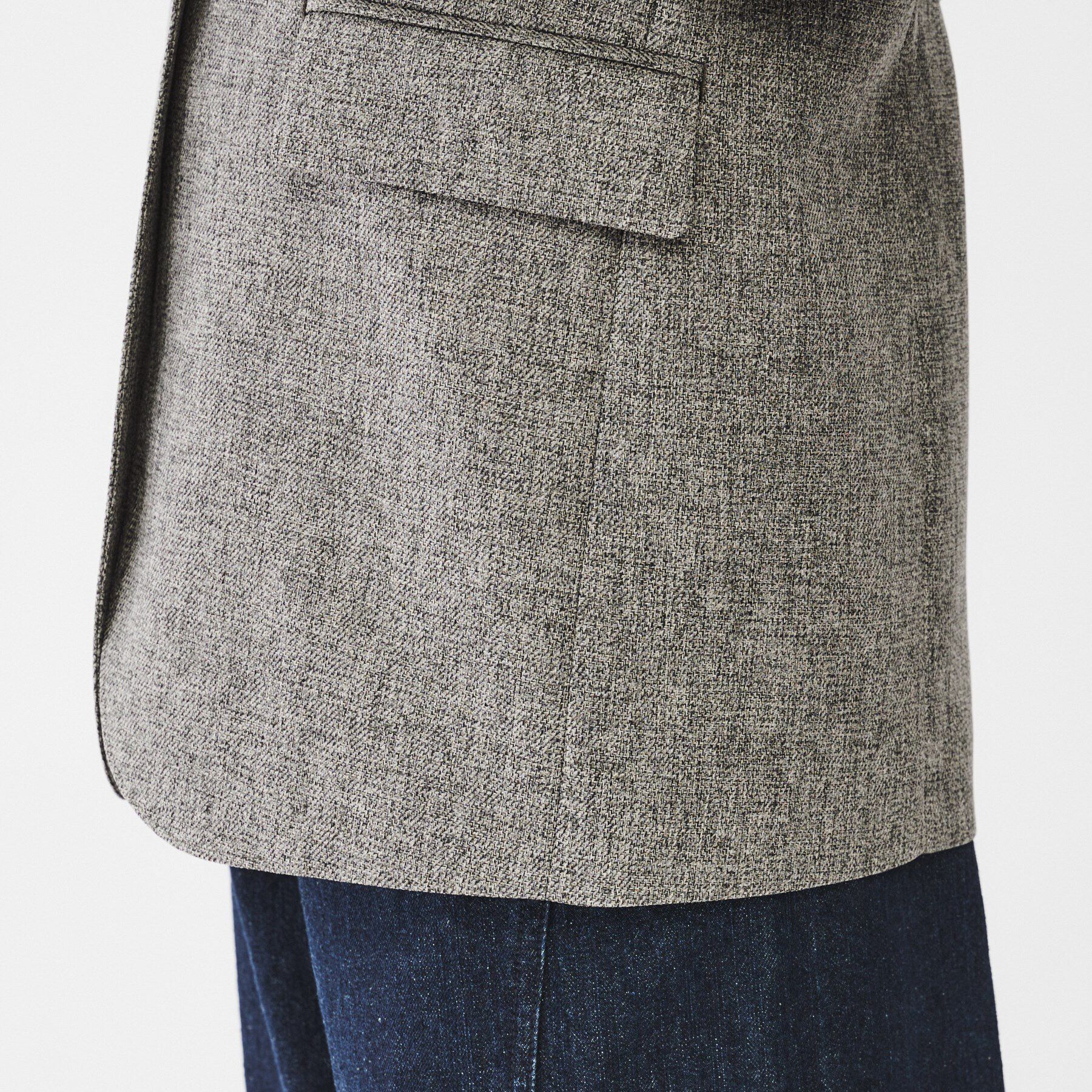 UNTITLED「【ツイードライク/セットアップ可】 メランジカラーレスジャケット」|ノーカラージャケット|