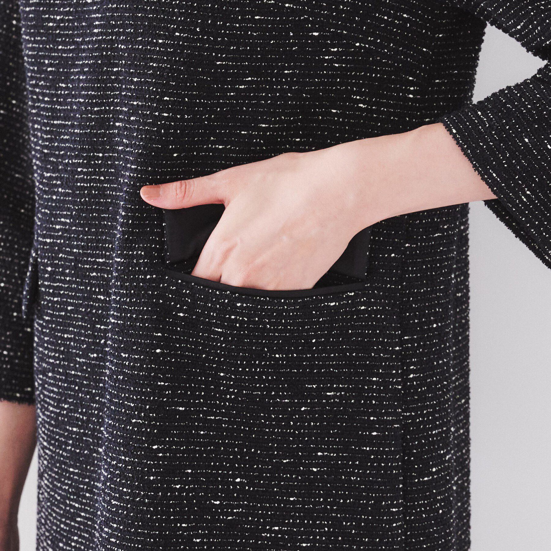 UNTITLED「【日本製/きれいめ】ツイードライクジャージ サックワンピース」|ワンピース|