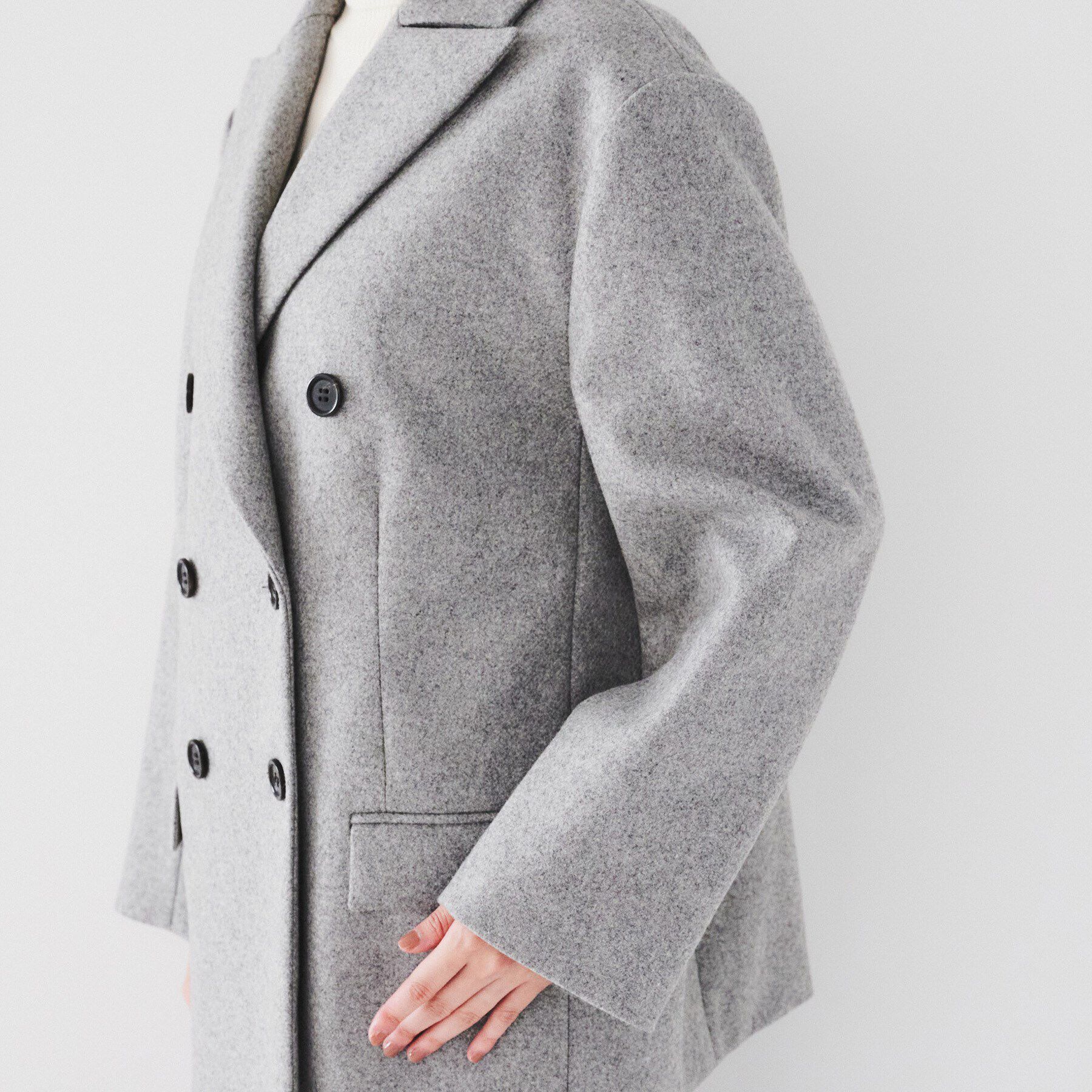 UNTITLED「【ミドル丈/日本製/イタリア素材】ウールメルトン ピーコート」|ピーコート|
