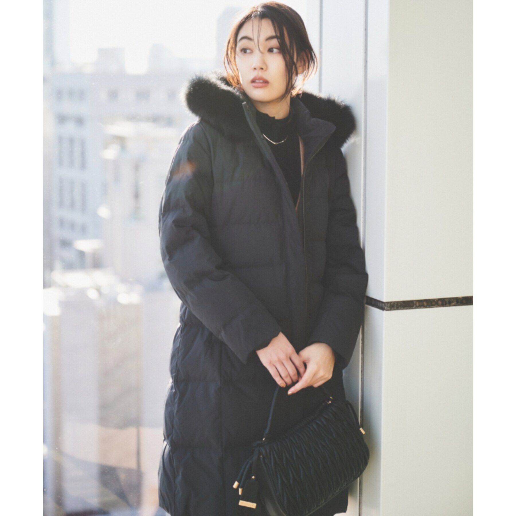 UNTITLED「【撥水／洗える／フード取り外し】ファー付きロングダウンコート」|ダウン|